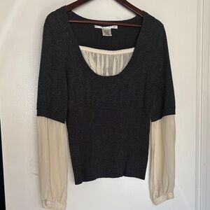 Studio M Grey & Cream Top, L